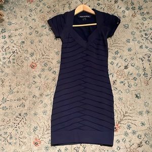 French Connection Navy Blue Knit Bodycon Dress